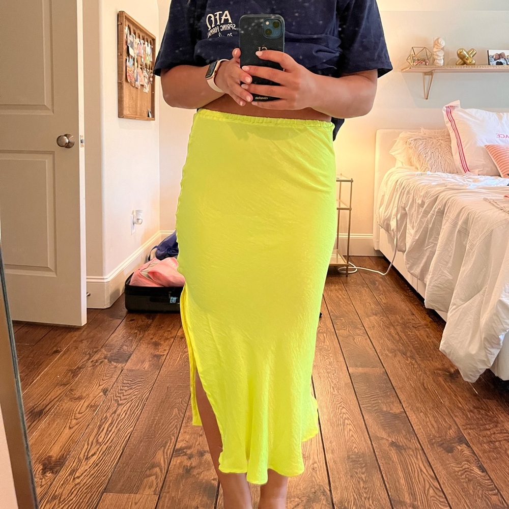 Neon yellow maxi skirt